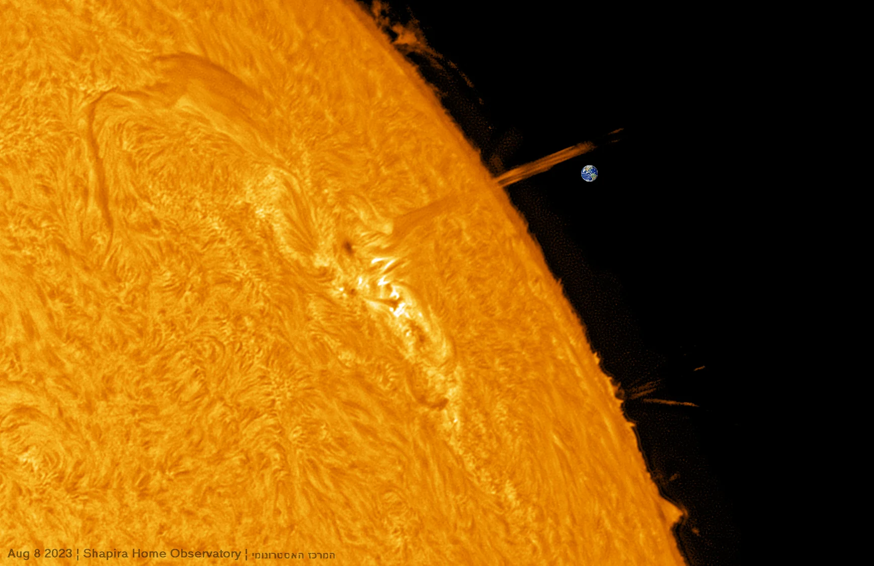 Solar flare close view