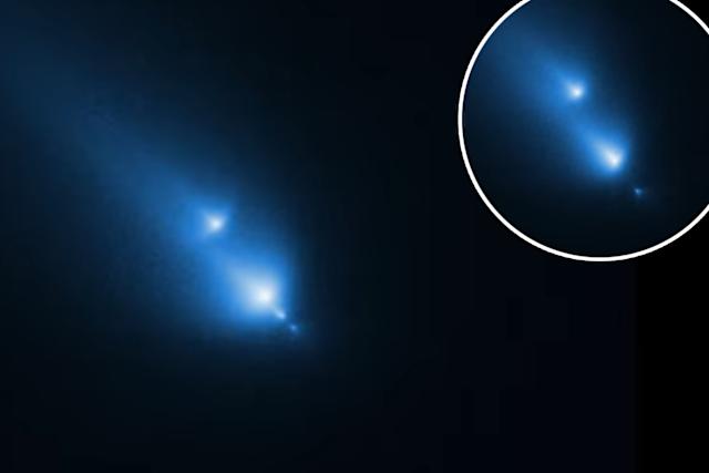 Precise moment when a comet fractured into pieces.